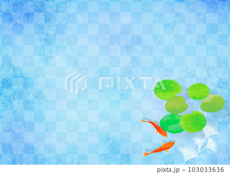金魚と水草 和風イメージ 103033636