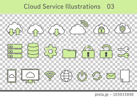 クラウド　イラストセット03 103033898