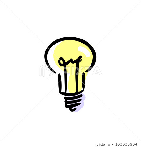 Sketch hand drawn light bulb, idea icon Sketch hand drawn light bulb, idea icon 103033904