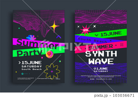 Summer party poster. Music festival event cover. Summer party poster. Music festival event cover. 103036671