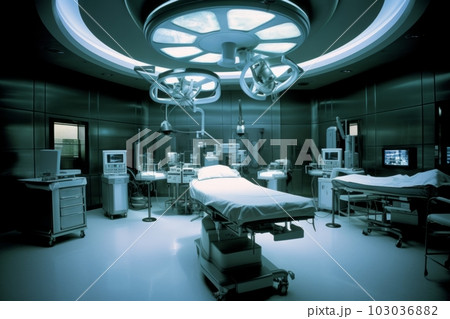 先進的な設備の整った病院の手術室：AI作品 103036882