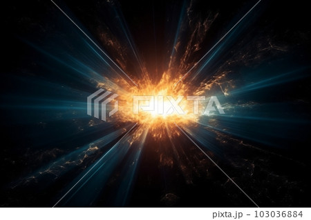 宇宙の爆発をイメージした炎と閃光:AI作品 宇宙の爆発をイメージした炎と閃光:AI作品 103036884
