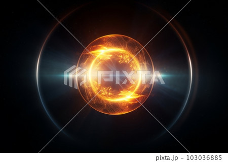 神秘的な輝きと炎のような円形のエフェクト：AI作品 103036885