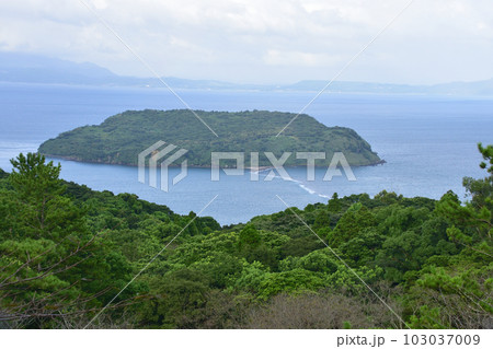 鹿児島県指宿市魚見岳とその周辺の風景 鹿児島県指宿市魚見岳とその周辺の風景 103037009