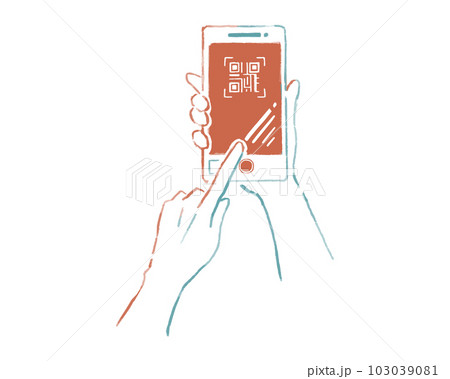 スマホを持つ手　QRコード 103039081
