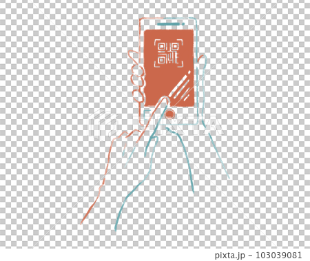 スマホを持つ手　QRコード 103039081