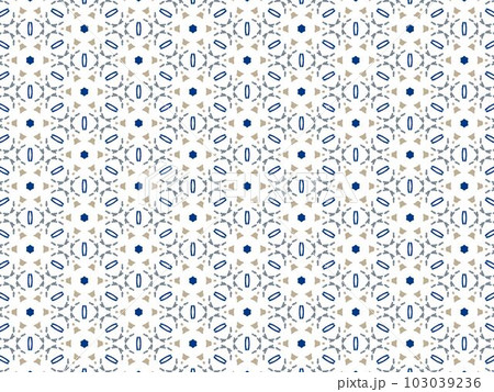 Blue Abstract Mandala or Ikat Wallpaper Pattern Background 103039236