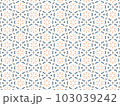 Blue and Orange Abstract Mandala or Ikat Wallpaper Pattern Background 103039242