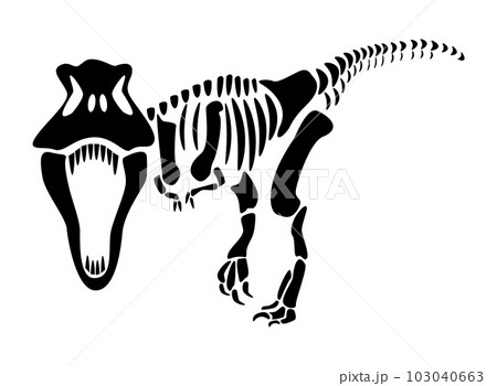 T Rex Skeleton Stock Clipart, Royalty-Free