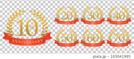 Anniversary icon _ gold red Anniversary icon _ gold red 103041995