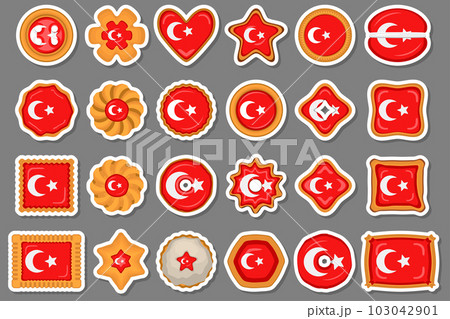 Homemade cookie with flag country Turkey in tasty biscuit 103042901