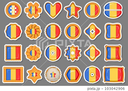 Homemade cookie with flag country Romania in tasty biscuit 103042906
