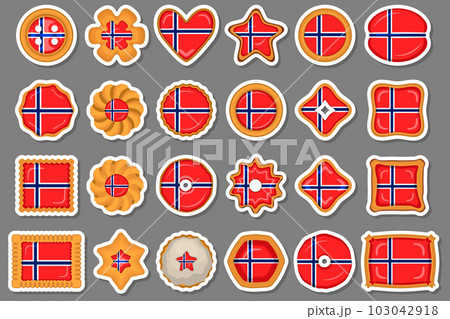 Homemade cookie with flag country Norway in tasty biscuit Homemade cookie with flag country Norway in tasty biscuit 103042918