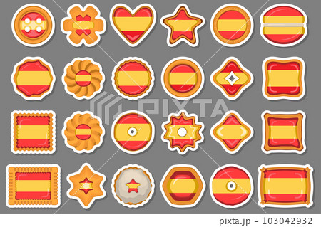 Homemade cookie with flag country Spain in tasty biscuit 103042932