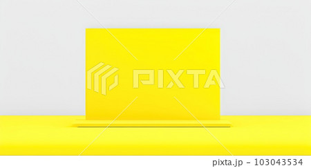 Empty yellow table for product with white wall background. 103043534