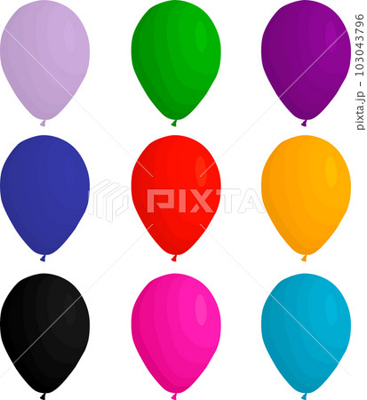 big set different types inflatable rubber balloons 103043796