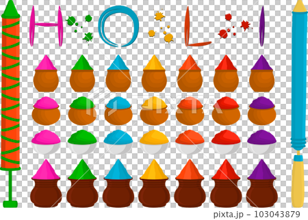 Collection accessory for celebration holiday Holi Collection accessory for celebration holiday Holi 103043879