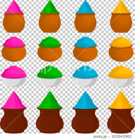 Collection accessory for celebration holiday Holi Collection accessory for celebration holiday Holi 103043902