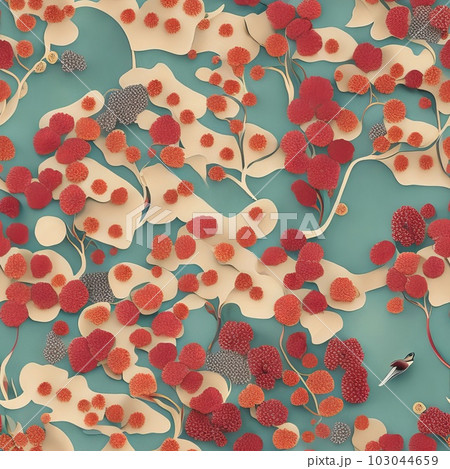 Vibrant Seamless Floral Pattern for a Lively Touch. Generative AI. Vibrant Seamless Floral Pattern for a Lively Touch. Generative AI. 103044659