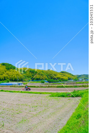 【大阪府】6月・高齢化が進む農業、トラクターで農作業をする高齢者 【大阪府】6月・高齢化が進む農業、トラクターで農作業をする高齢者 103045531