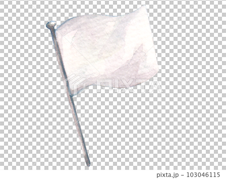 水彩で描いた白い旗 103046115