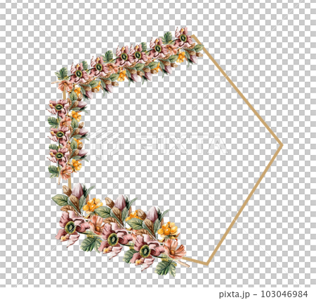 Flowers autumn wreath, for card,background. Watercolor illustration for scrapbooking isolated in white background. Cartoon hand drawn background with flower for design. Perfect for wedding invitation. Flowers autumn wreath, for card,background. Watercolor illustration for scrapbooking isolated in white background. Cartoon hand drawn background with flower for design. Perfect for wedding invitation. 103046984