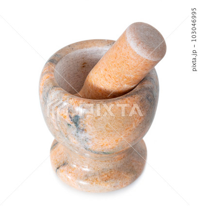 Pink granite mortar and pestle 103046995