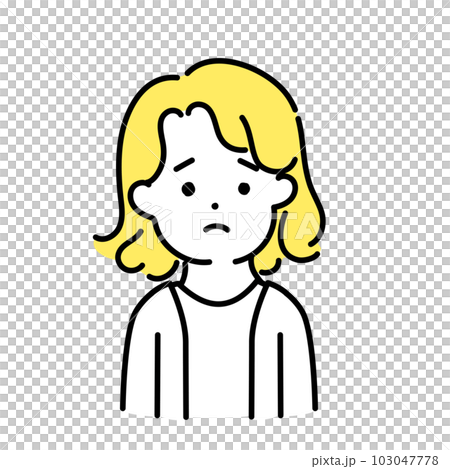 Cute person illustration series _ Neutral person _ Lonely 103047778