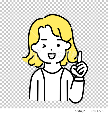 插畫系列可愛的人_中性人_指向 插畫系列可愛的人_中性人_指向 103047780