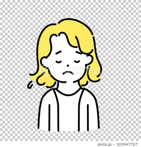 Illustration series of cute people _ Androgynous person _ Looking down 103047787