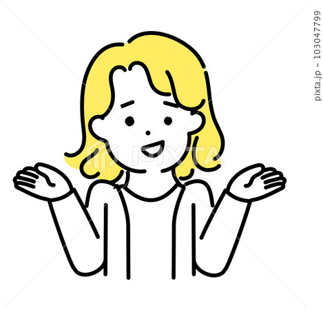 かわいい人物のイラストシリーズ _ 中性的な人物 _ 呆れる 103047799