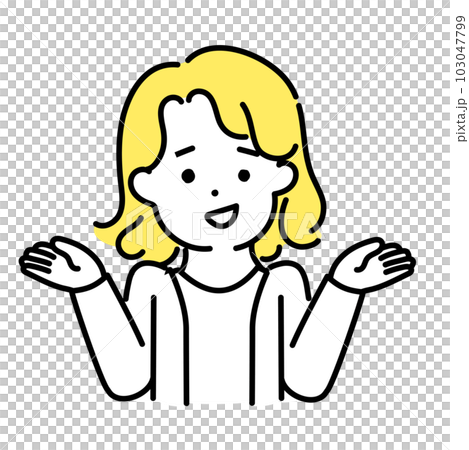 かわいい人物のイラストシリーズ _ 中性的な人物 _ 呆れる 103047799