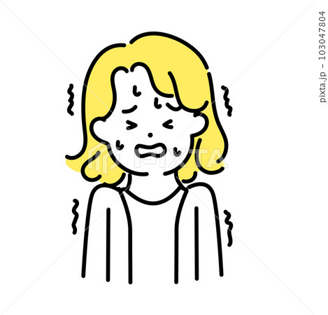 かわいい人物のイラストシリーズ _ 中性的な人物 _ 怖い 103047804