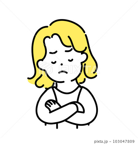 かわいい人物のイラストシリーズ _ 中性的な人物 _ 考える かわいい人物のイラストシリーズ _ 中性的な人物 _ 考える 103047809