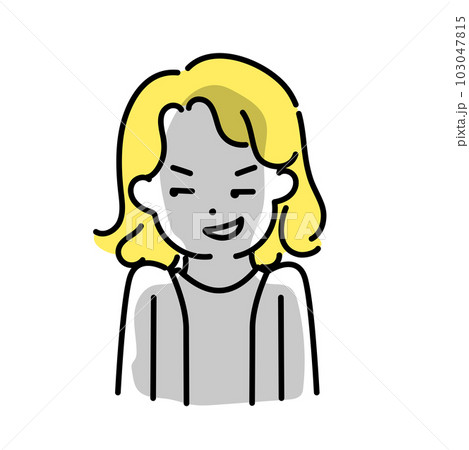 かわいい人物のイラストシリーズ _ 中性的な人物 _ 企む 103047815