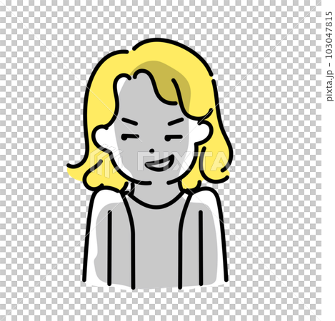 かわいい人物のイラストシリーズ _ 中性的な人物 _ 企む 103047815