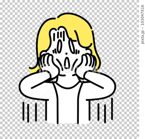 Illustration series of cute people _ androgynous people _ despair 103047816