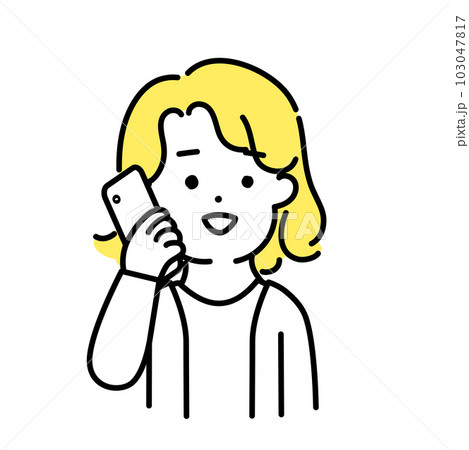 かわいい人物のイラストシリーズ _ 中性的な人物 _ コミュニケーション 103047817