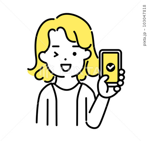 かわいい人物のイラストシリーズ _ 中性的な人物 _ OK 103047818