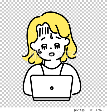 可愛的人插畫系列_中性人_累了 103047825