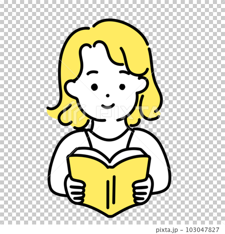 Cute person illustration series _ androgynous person _ reading 103047827