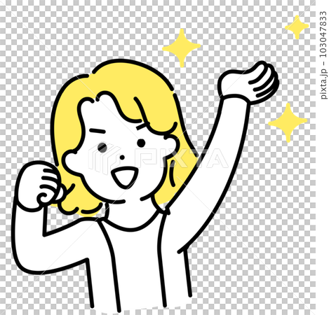 かわいい人物のイラストシリーズ _ 中性的な人物 _ 持ち上げる 103047833