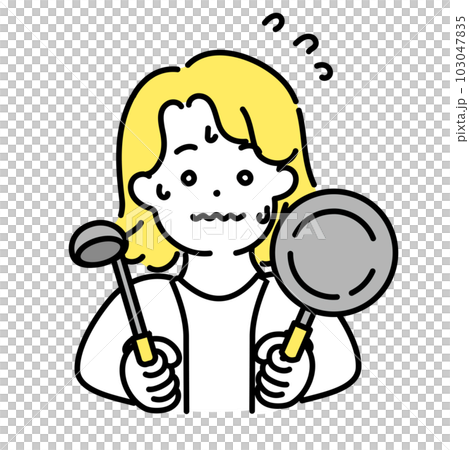 Illustration series of cute people _ androgynous people _ cooking 103047835