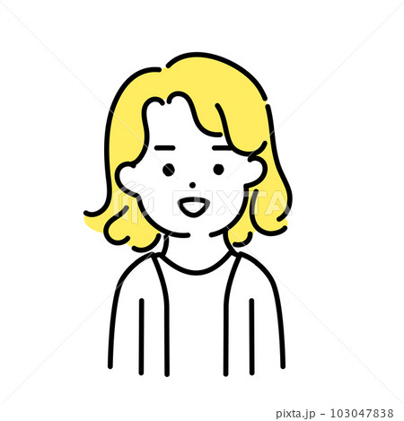 かわいい人物のイラストシリーズ _ 中性的な人物 _ 笑顔 103047838