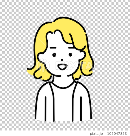 Illustration series of cute people _ androgynous person _ smile 103047838