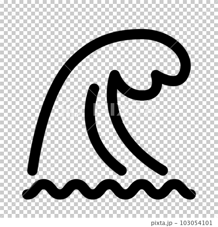 代表災難、海嘯的線條樣式圖標 103054101