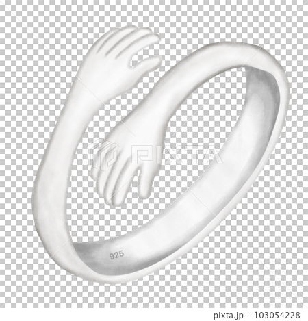 A Silver hug ring 103054228