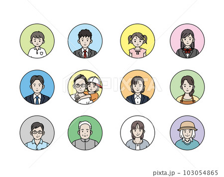 様々な年齢層の人々のイラスト 103054865