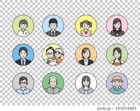 様々な年齢層の人々のイラスト 103054865