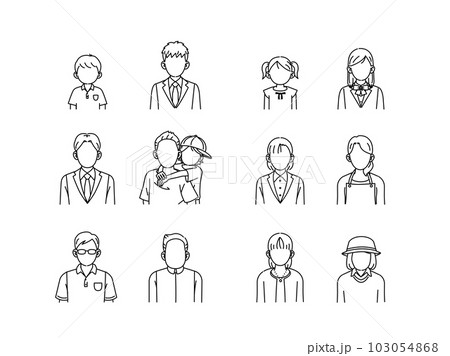 様々な年齢層の人々のイラスト 103054868